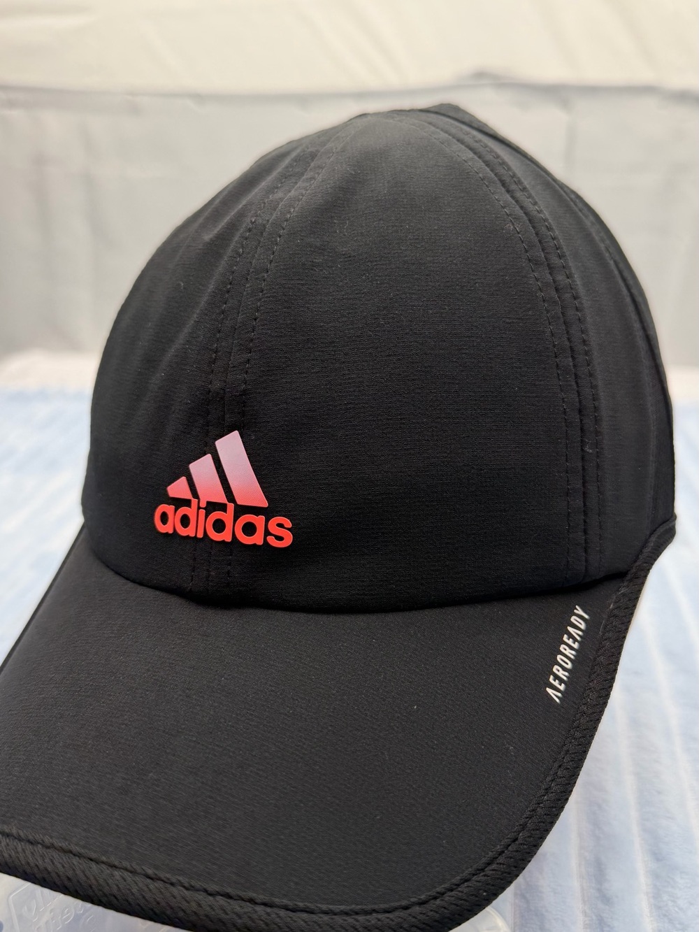 adidas Black Cap with Gradient Pink-Red Logo